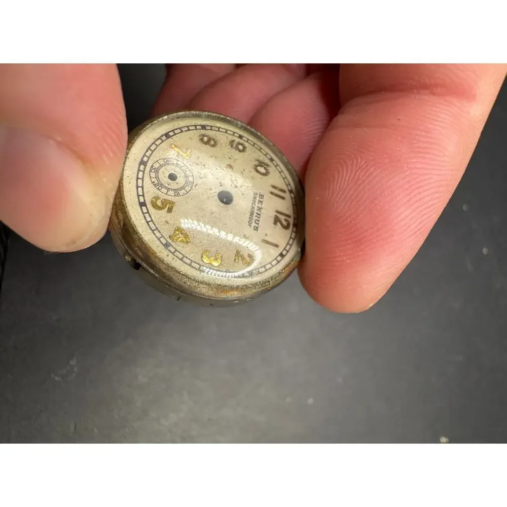 Benrus Shockproof Movement Watch Dial Front & Back For Parts/Repair 25.4mm